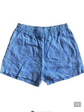 SAKS FIFTH AVENUE 100% linen striped shorts
